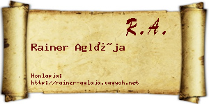 Rainer Aglája névjegykártya